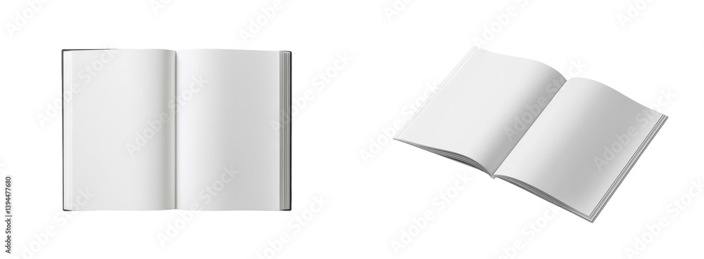 Leinwandbilder minimalist mockups of open blank books designed for showcasing content and ideas in a clean and mode