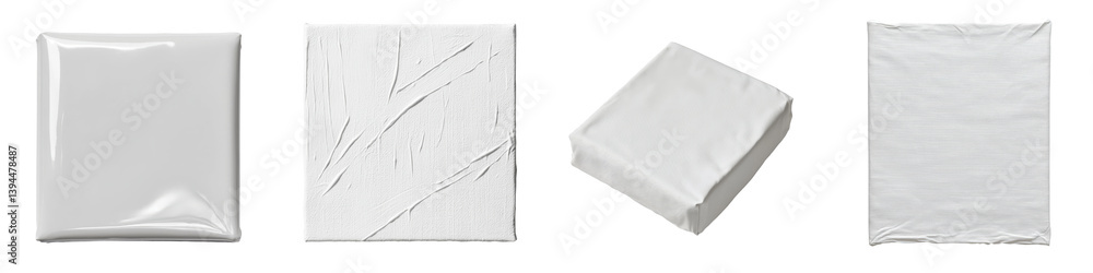 Aufkleber minimalist mockups of isolated packaging designs featuring different white textures and shapes for c