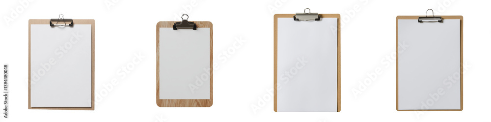 Poster Minimalist isolated mockups of various clipboard designs in neutral tones on a plain background for creative presentations