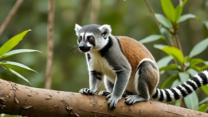 Obraz premium lemur on tree