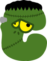 Frankenstein Monster Letter Vector Element Alphabet C