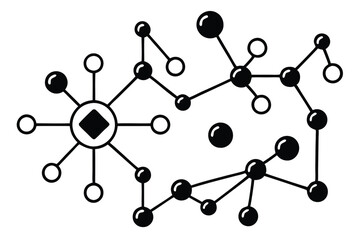 Minimalist Network Diagram – Abstract Visualization of Connected Nodes and Data Relationships in Modern Digital Communication and Social Systems.