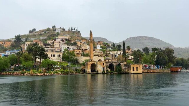 Sunken City of Halfeti with Mosque Minaret on the Euphrates River