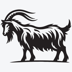 Vector Illustration Goat Silhouette Style. stock illustration
