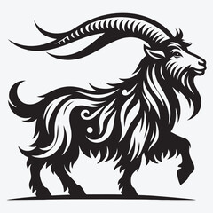 Vector Illustration Goat Silhouette Style. stock illustration