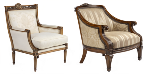 Antique Elegant Chairs in Two Styles, Vintage Furniture, Timeless Home Decor, Classic Chair Designs