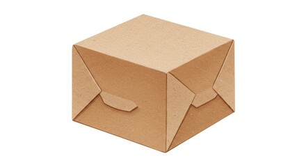 Eco Friendly Kraft Gift Box Packaging - Sustainable packaging, minimalist design, natural kraft paper, simple geometric shape, premium handcrafted look