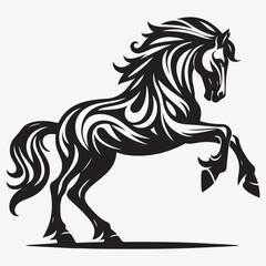 Vector Illustration Horse Silhouette Style. stock illustration