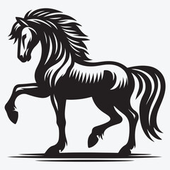 Vector Illustration Horse Silhouette Style. stock illustration