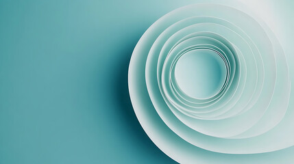 Fototapeta premium Soft radial gradients on a light turquoise background, Smooth color transitions creating a peaceful design, Abstract minimalist style