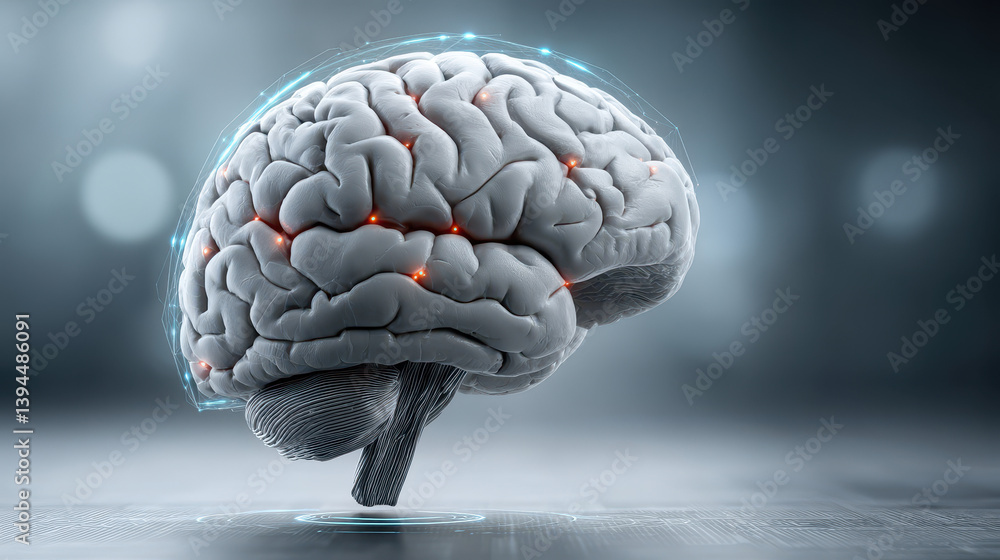 Poster ai brain constructs digital armor in real-time against cyberattacks with vibrant abstract defenses