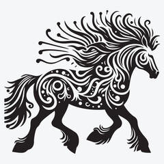 Vector Illustration Horse Silhouette Style. stock illustration