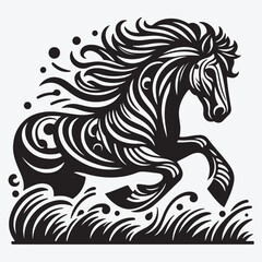 Vector Illustration Horse Silhouette Style. stock illustration