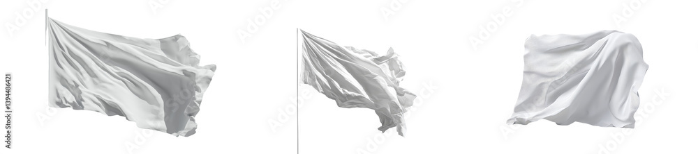Aufkleber dynamic display of isolated minimalist flags capturing motion in a serene, neutral background settin