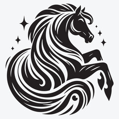 Vector Illustration Horse Silhouette Style. stock illustration