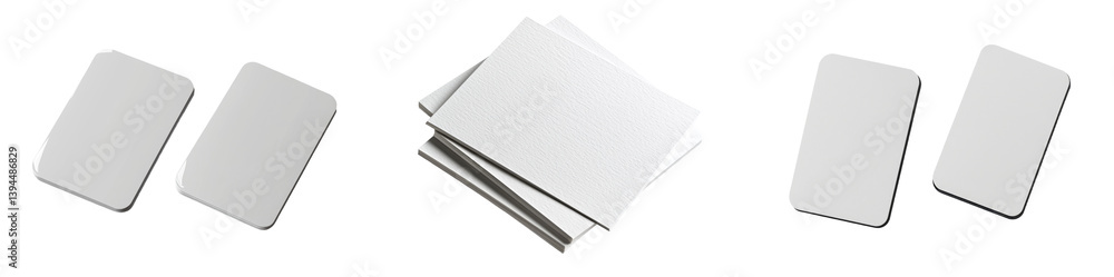 Fototapete isolated minimalist mockups showcasing blank cards on a simple white background in a clean layout fo