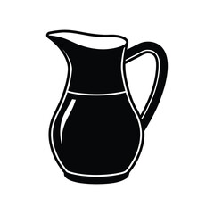 Isolated metal coffee pot and cup, old Turkish pot for hot coffee drink.