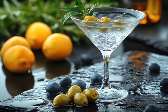 Refreshing Citrus and Olive Martini Cocktail for Elegant Gatherings and Party Inspiration