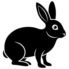 black rabbit vector illustration
