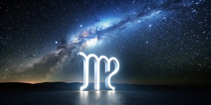 Celestial Virgo Symbol A Stunning Astrological Representation Captured in Night Photography Against a Pristine White