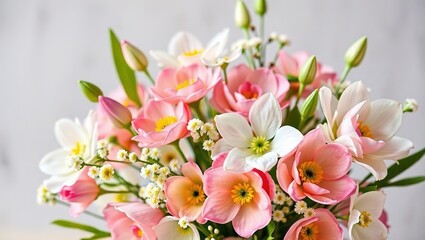 Obraz premium Spring flowers bouquet, Mother's Day celebration, elegant design