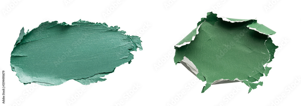 Poster modern minimalist mockups showcasing textured green paint swatches on a clean background for design 