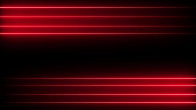 Straight neon line black background. Straight neon reverses laser line .