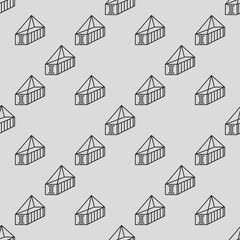 Fototapeta premium Shipping Container vector simple seamless pattern in clean line style
