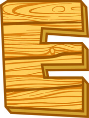 Wood Plank Style Letter Vector Element Alphabet E