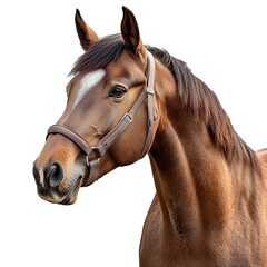 Obraz premium A horse with brown hair, on an isolated background 