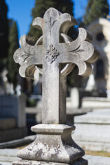 celtic cross in the cemetery