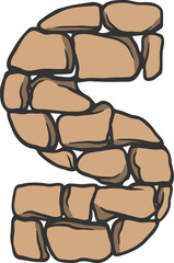Brick Wall Letter Vector Element Alphabet S