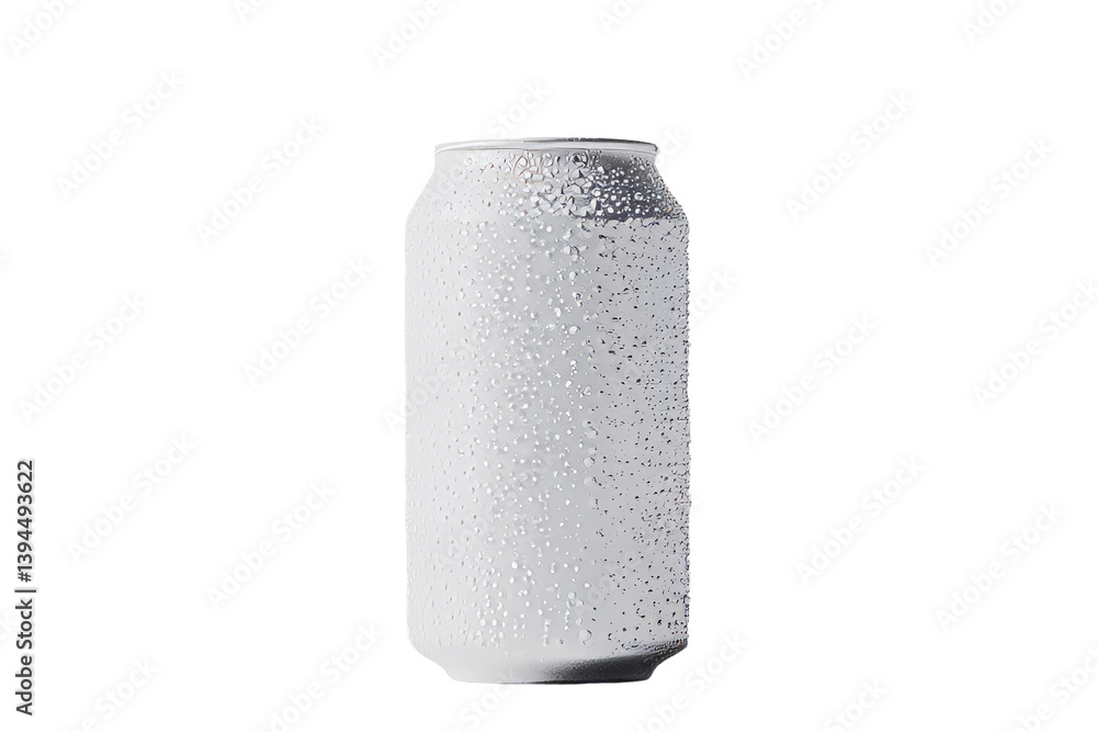 Poster minimalist mockup of a cold beverage can featuring condensation droplets for a refreshing look in a 
