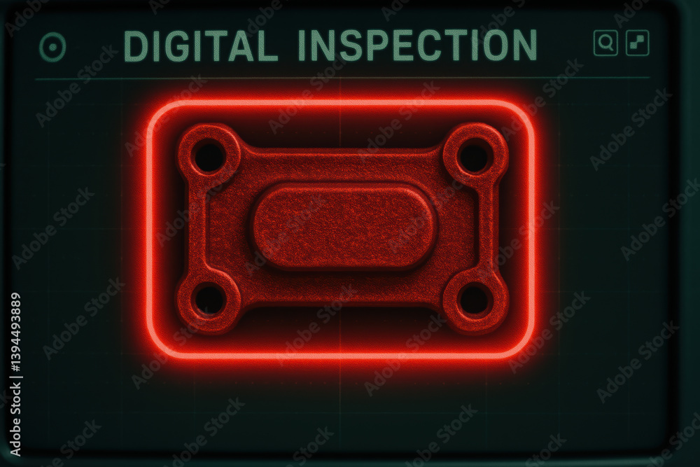 Poster digital inspection of mechanical component shows rework and repair process that is not good for over