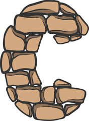 Brick Wall Letter Vector Element Alphabet C