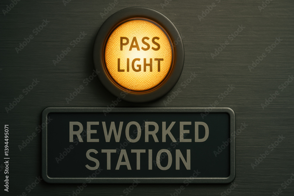 Aufkleber pass light indicates reworked station that is not good for current concept of operations