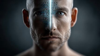 Hacker controls ominous AI while corrupted code flows through the dark digital atmosphere