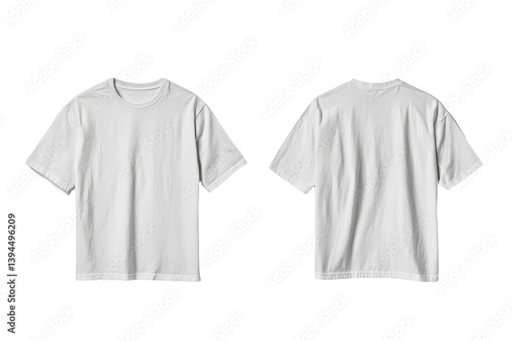 Leinwandbilder minimalist white t-shirt mockups displayed from front and back views on a plain background for desig