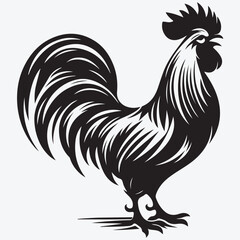 Vector Illustration Rooster Silhouette Style. stock illustration