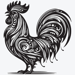Fototapeta premium Vector Illustration Rooster Silhouette Style. stock illustration