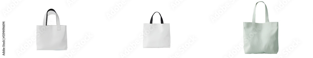 Leinwandbilder minimalist isolated mockups of tote bags in simplistic design featuring various shapes and slight va