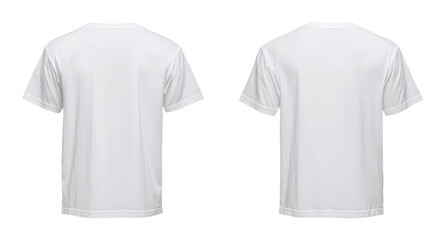 Minimalist mockups showcasing plain white t-shirts from various angles in a studio setting with soft lighting