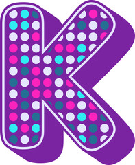 Disco Lamp Letter Vector Element Alphabet K