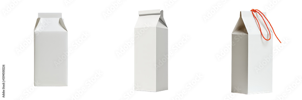 Poster simple and elegant white packaging mockups for milk or beverage products in a minimalist design sett