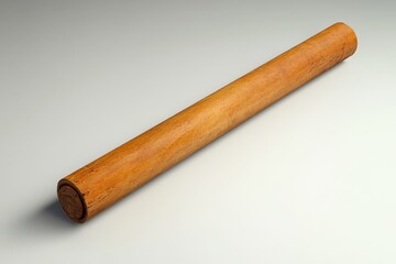 A wooden rolling pin displayed on a simple neutral background