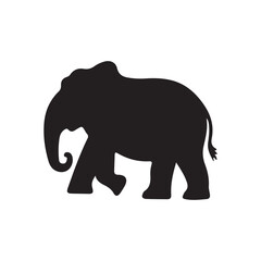 Obraz premium Elephant Silhouette Majestic Wildlife Vector Art.