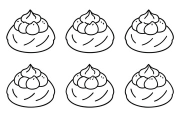 pavlova line art creative interpretation of a classic dessert style
