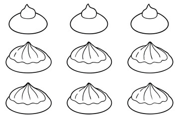 pavlova line art featuring a perfect swirl of sweet meringue.