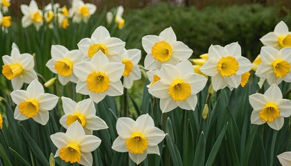 Obraz premium Closeup shot of a beautiful white-petaled narcissus flower on a blurred background 1