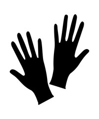 Rubber gloves icon filled with black